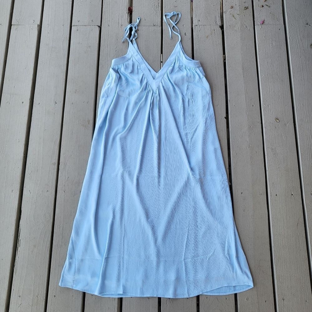 Lovers and Friends‎ Cami Mini Dress V-Neckline Tie Spaghetti Straps Blue Medium